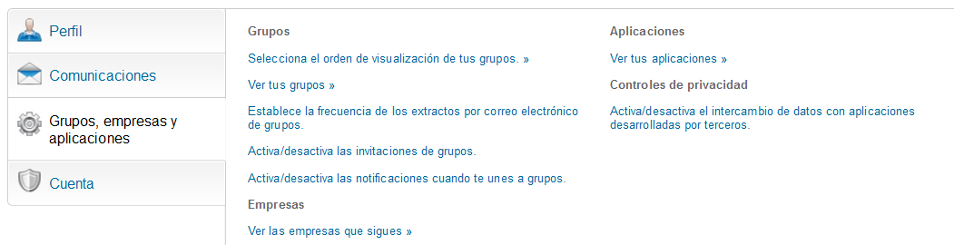 actividad de los grupos de Linkedin